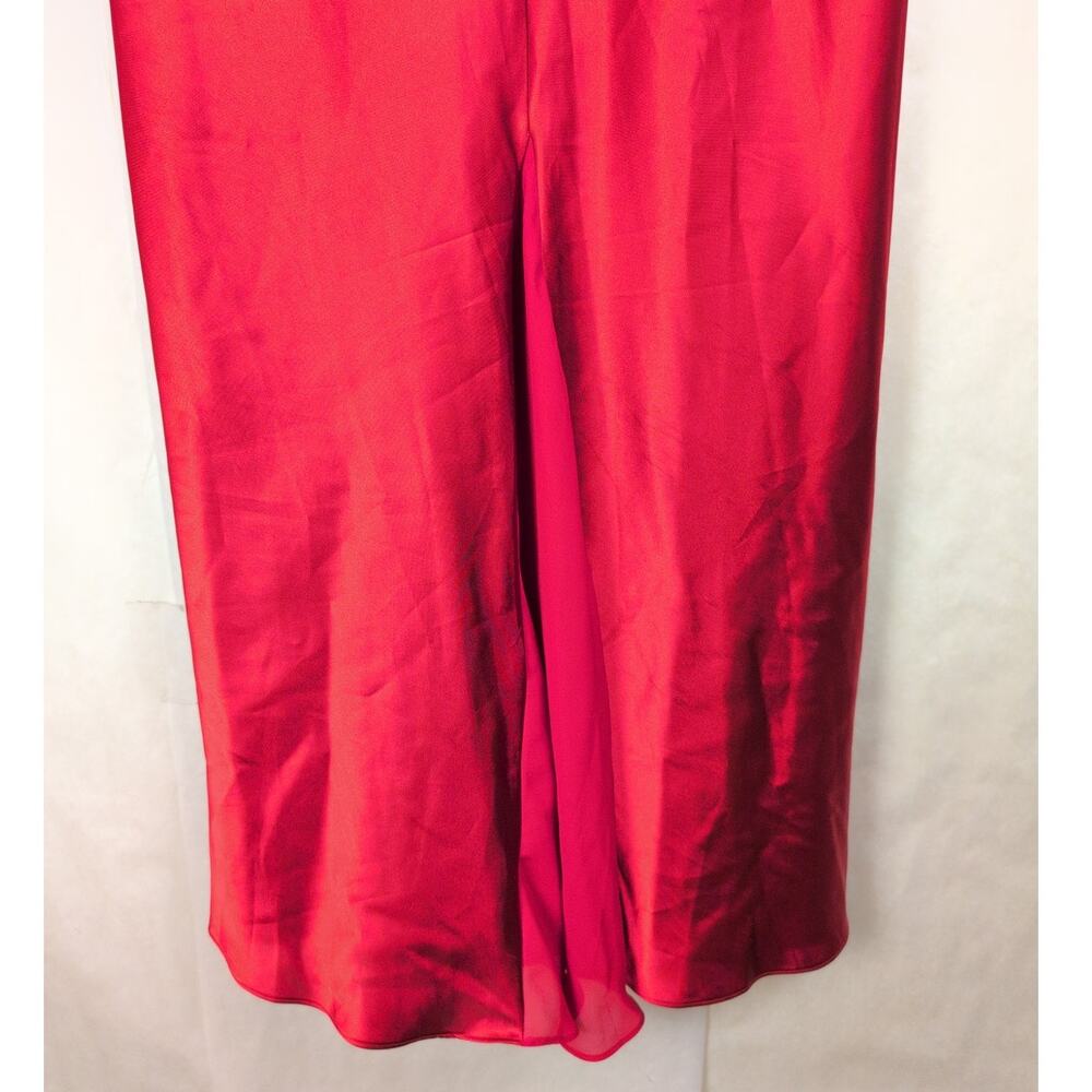 Cacique red satin sheer back maxi slip dress Size 18/20 Coquette Romantic Party - Picture 6 of 8